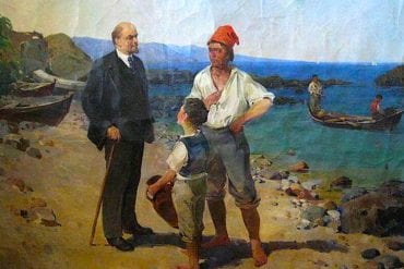 Lenin a Capri, dipinto di Vladimir Klimonov